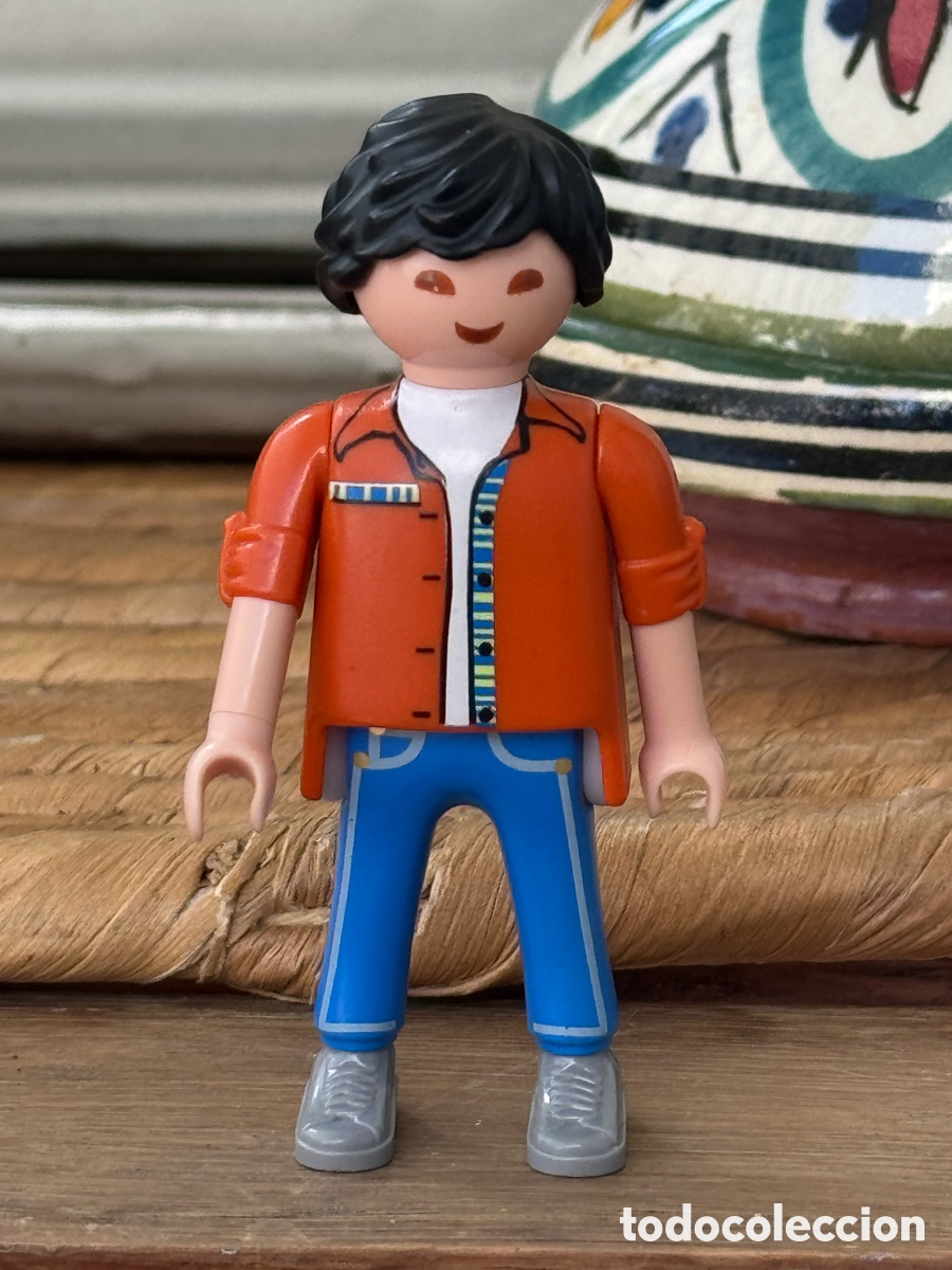Playmobil: Figura Playmobil chico naranja y azul