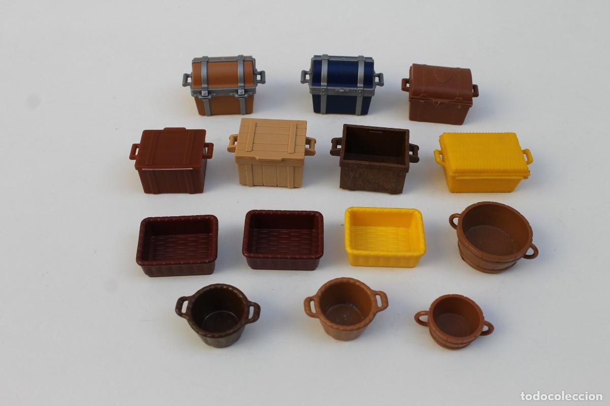 Playmobil: PLAYMOBIL- LOTE DE COFRES, CAJAS, CESTATAS