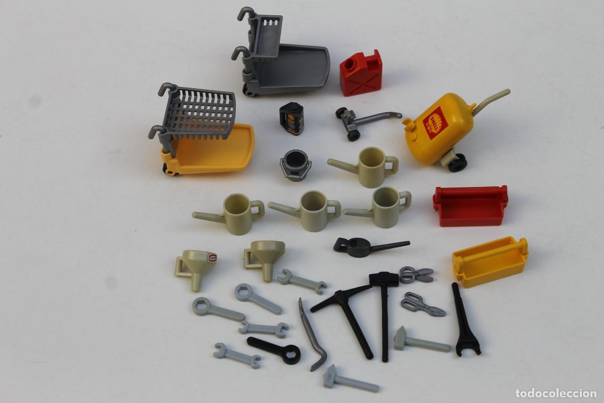Playmobil: PLAYMOBIL- LOTE PIEZAS TALLER MECANICO.