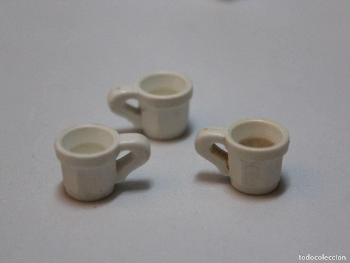 Playmobil: Accesorio Playmobil lote de 3 tazas blancas cocina cafeter&iacute;a comedor