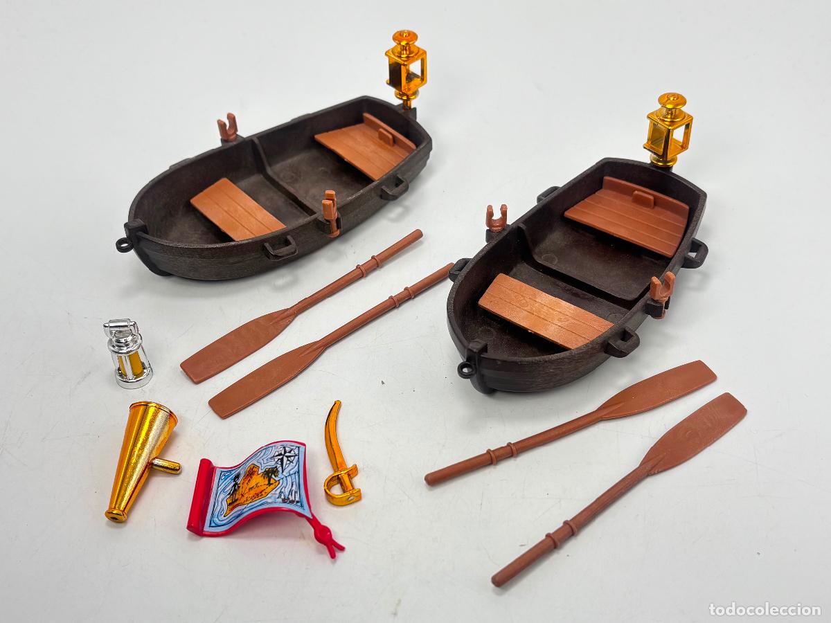 Playmobil: Playmobil lote barca pirata con remos mapa pirata