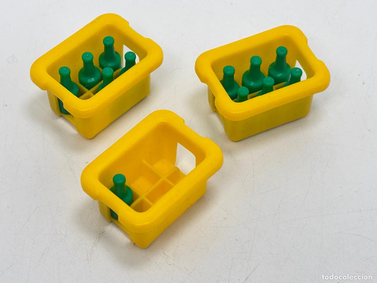 Playmobil: Playmobil lote caja amarilla con botellas verdes