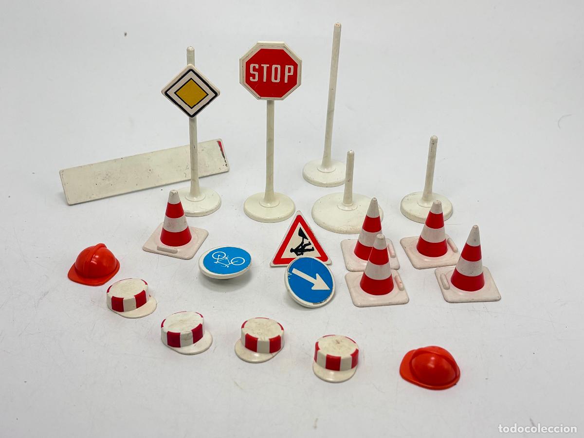 Playmobil: Playmobil lote herramienta se&ntilde;al cono casco obra