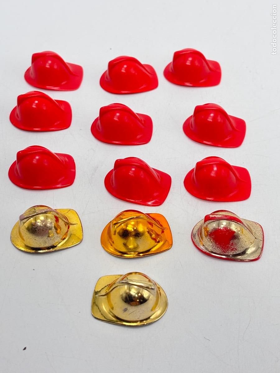 Playmobil: Playmobil lote casco rojo y dorado bombero
