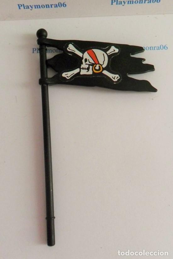 Playmobil: PLAYMOBIL P004 BANDERA ESTANDARTE NEGRA CON ESQUELETO PIRATA