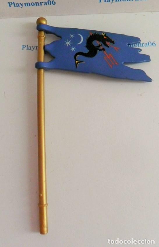 Playmobil: PLAYMOBIL P004 BANDERA ESTANDARTE AZUL FANTASIA MASTIL DORADO