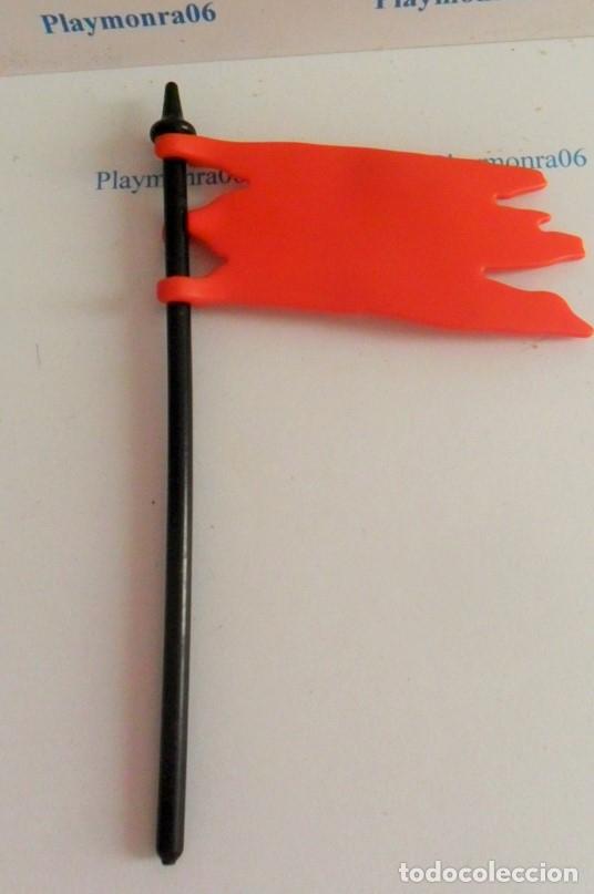 Playmobil: PLAYMOBIL P004 BANDERA ESTANDARTE ROJA MASTIL NEGRO