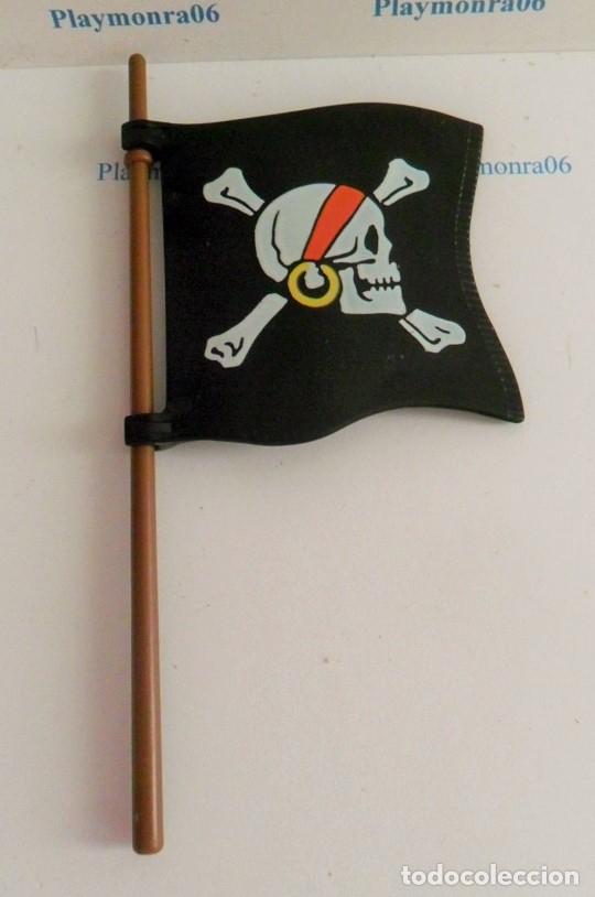 Playmobil: PLAYMOBIL P004 BANDERA ESTANDARTE PIRATA MASTIL MARRON