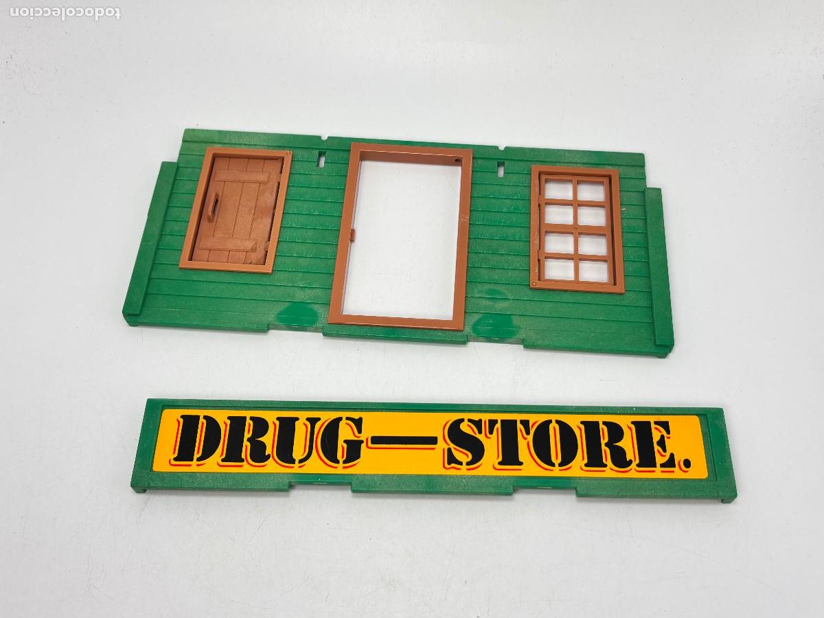 Playmobil: Playmobil 3462 lote pared fachada y letrero casa oeste drug store