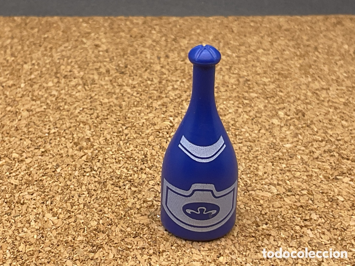 Playmobil: ACCESORIO PLAYMOBIL. BOTELLA DE CAVA, CHAMPAGNE COLOR AZUL.