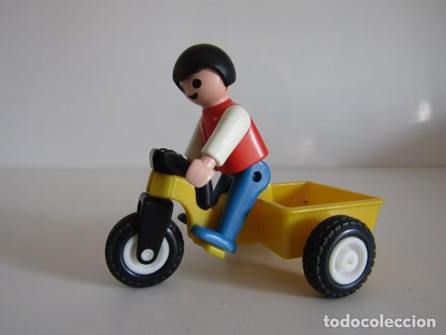 Playmobil: DIFICIL NI&Ntilde;O ANTIGUO CON TRICICLO AMARILLO PLAYMOBIL