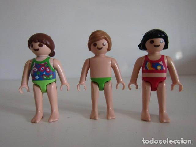 Playmobil: DIFICIL SET DE 3 NI&Ntilde;OS MODERNOS CON BA&Ntilde;ADOR PLAYA PISCINA SUMMER PLAYMOBIL
