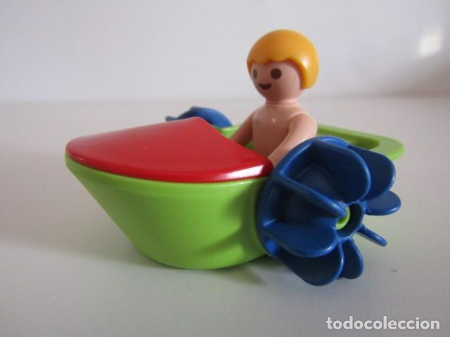Playmobil: DIFICIL NI&Ntilde;O CON BARQUITA PEDALES PLAYA PISCINA SUMMER PLAYMOBIL