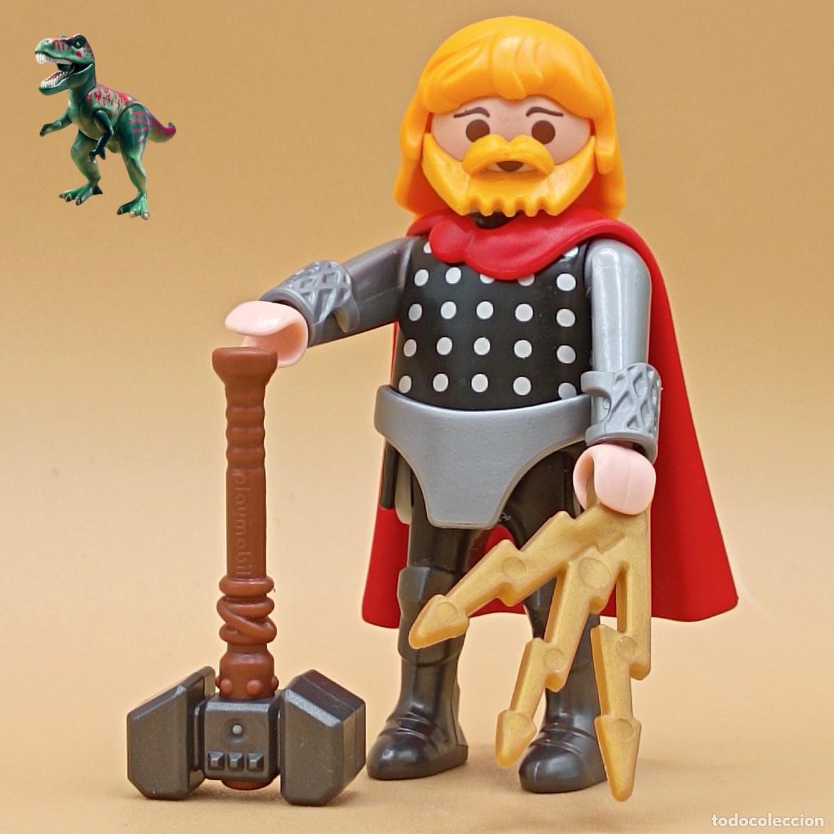 Playmobil: Playmobil figura Thor Vengadores Avengers comics Marvel superheroe martillo mj&ouml;lnir vikingo medieval
