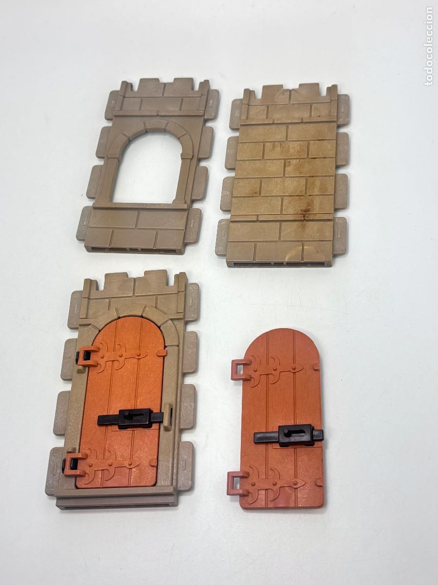 Playmobil: Playmobil lote pared puerta torre castillo
