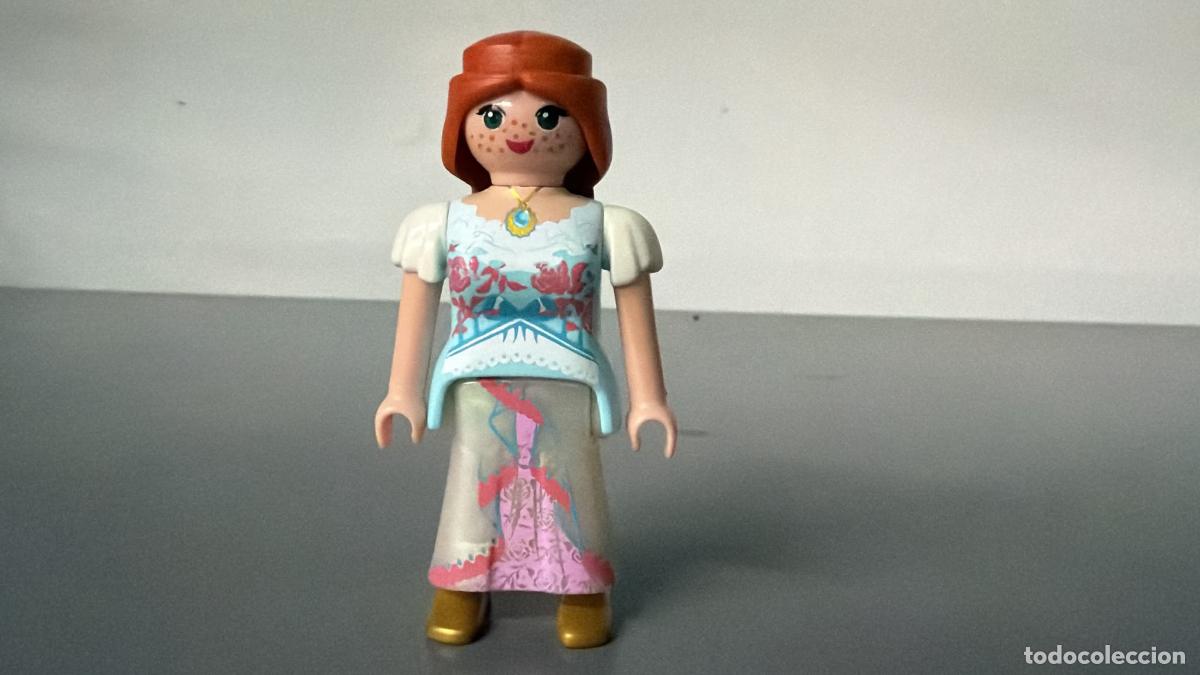 Playmobil: PLAYMOBIL FIGURA MUJER FALDA LARGA MEDIEVAL CON CARA pecas GUAPA BELEN - a1