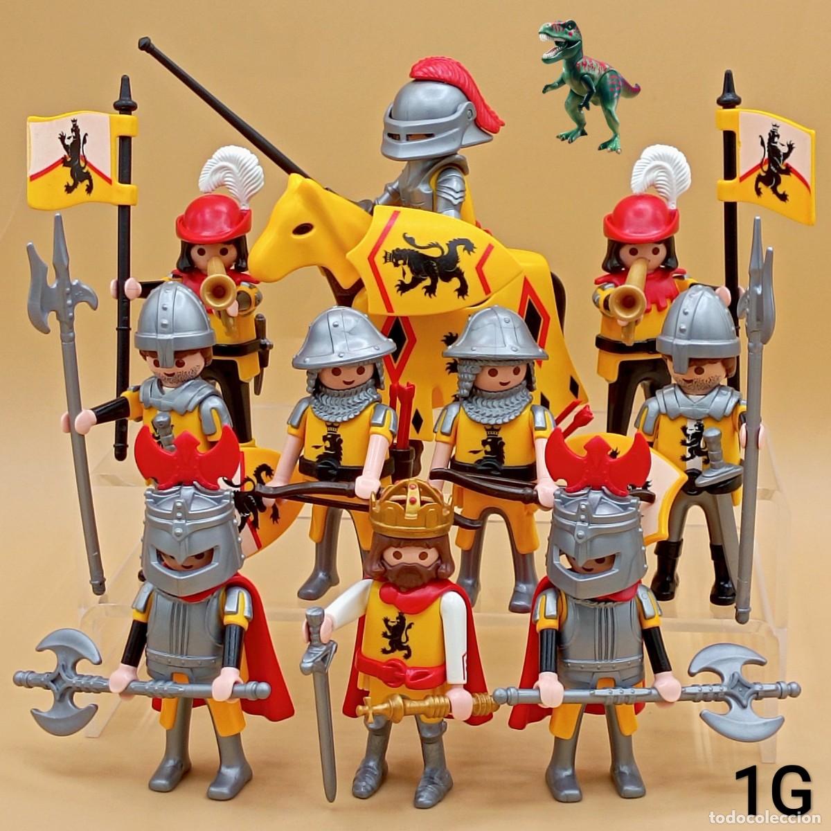 Playmobil: Playmobil batallon caballeros del leon amarillo ejercito soldados castillo medieval 4865 4871 4874