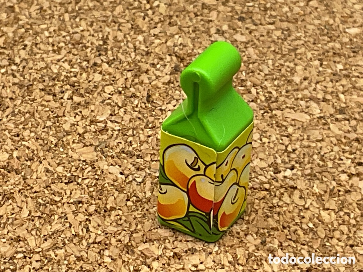 Playmobil: ACCESORIO PLAYMOBIL. BRICK DE ZUMO DE MANZANA , REF BOTE, COMIDA, CASA, ALIMENTOS, BEBIDA.