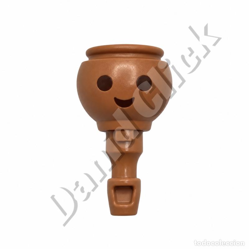 Playmobil: Playmobil Cabeza Marr&oacute;n con Sonrisa Figura Pieza Suelta Repuesto