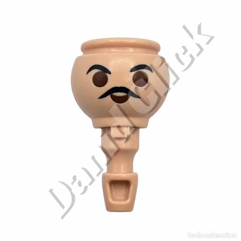 Playmobil: Playmobil Cabeza con Bigote y Cejas Figura Adulto Pieza Suelta Repuesto