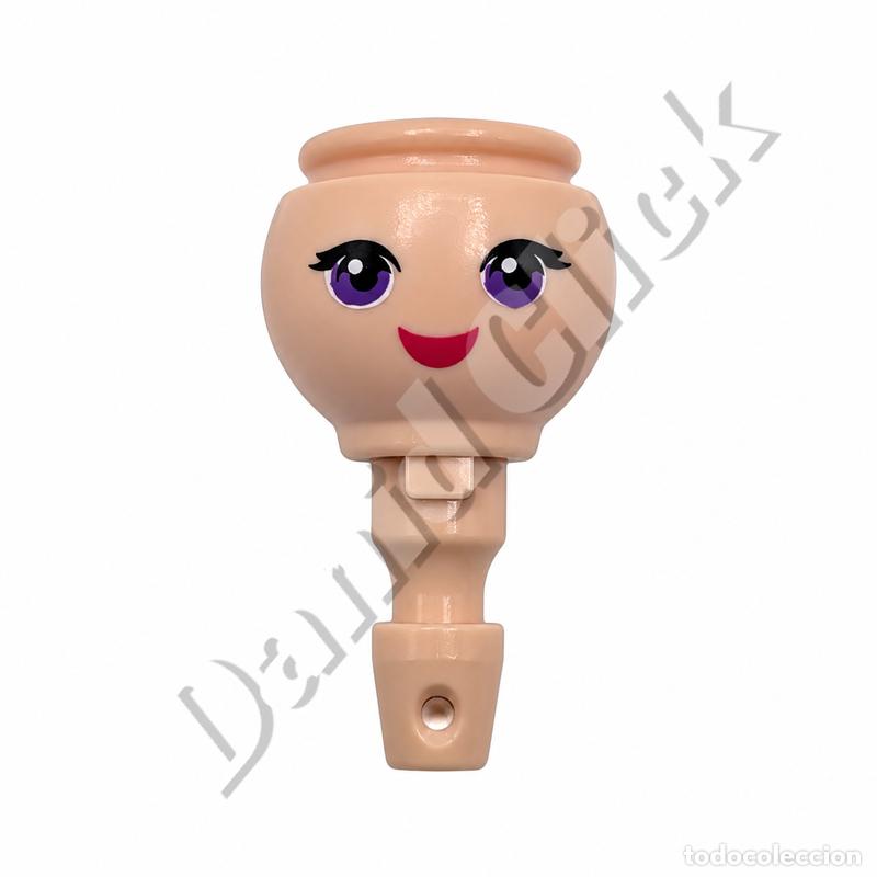 Playmobil: Playmobil Cabeza de Chica Ojos Morados Pesta&ntilde;as Figura Pieza Suelta