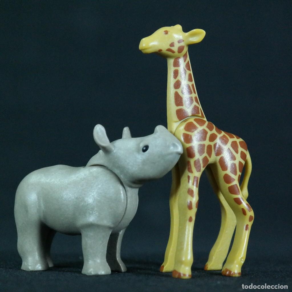 Playmobil: Playmobil rinoceronte con jirafa bebes ☼