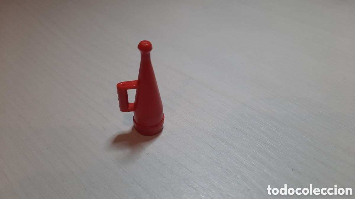 Playmobil: Playmobil meg&aacute;fono altavoz antiguo rojo bomberos