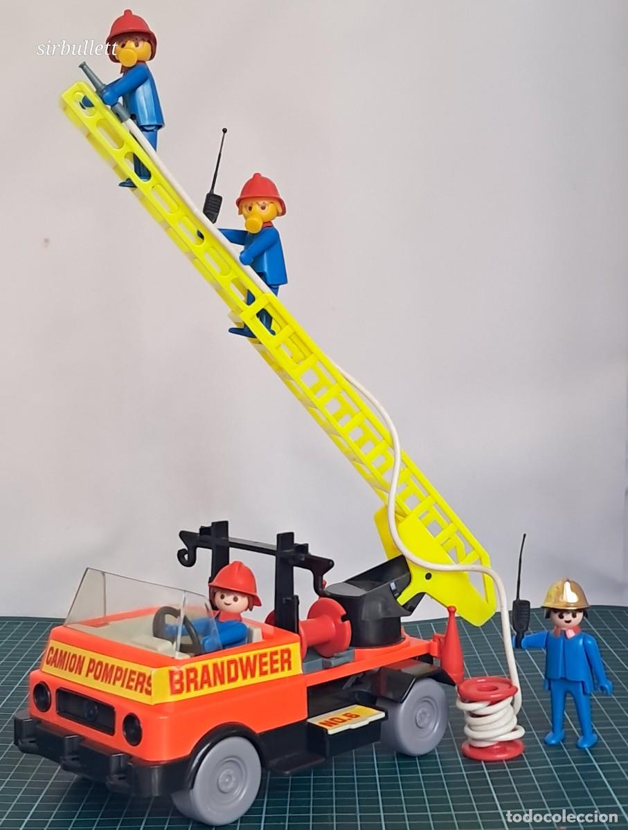 Playmobil: Cami&oacute;n bombero 3236 versi&oacute;n 3 y Figuras con accesorios. Playmobil a&ntilde;os 80