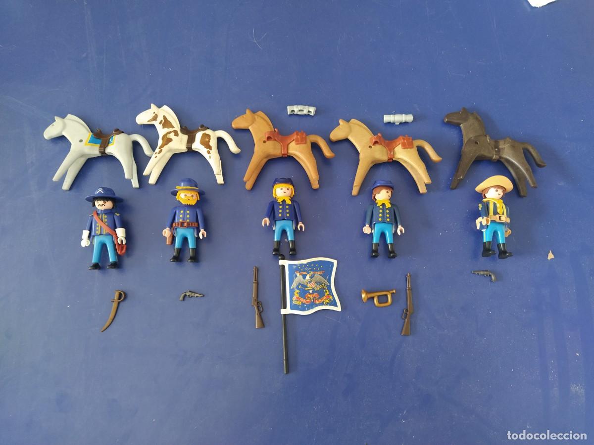Playmobil: PLAYMOBIL LOTE 5 SOLDADOS DE CABALLERIA NORDISTAS WESTERN OESTE