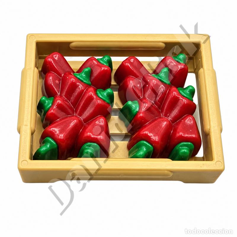 Playmobil: Playmobil Pimientos Rojos en Caja Verduras Mercado Granja Alimentos