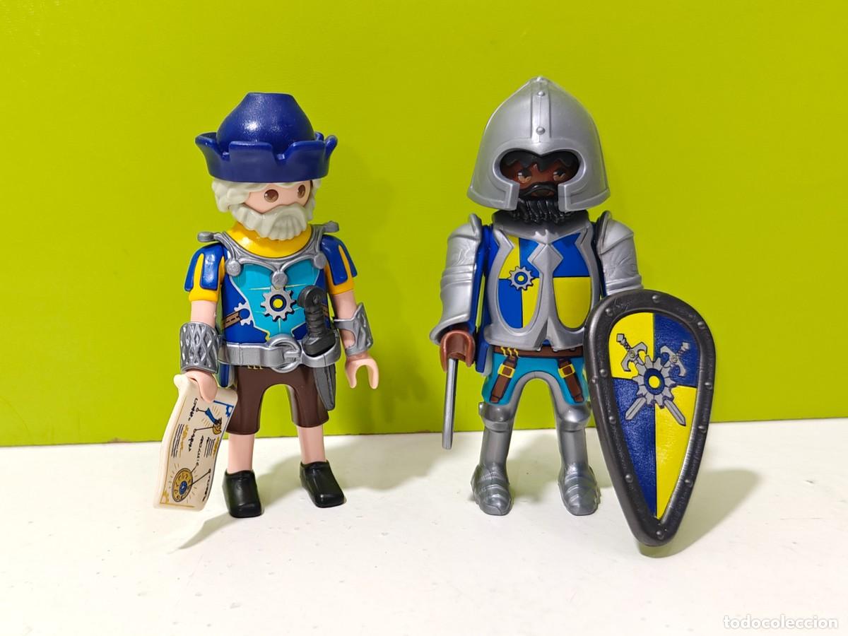 Playmobil: playmobil lote 2 figuras hombres guerreros-soldados medieval, castillo, vikingos, torneo, city..