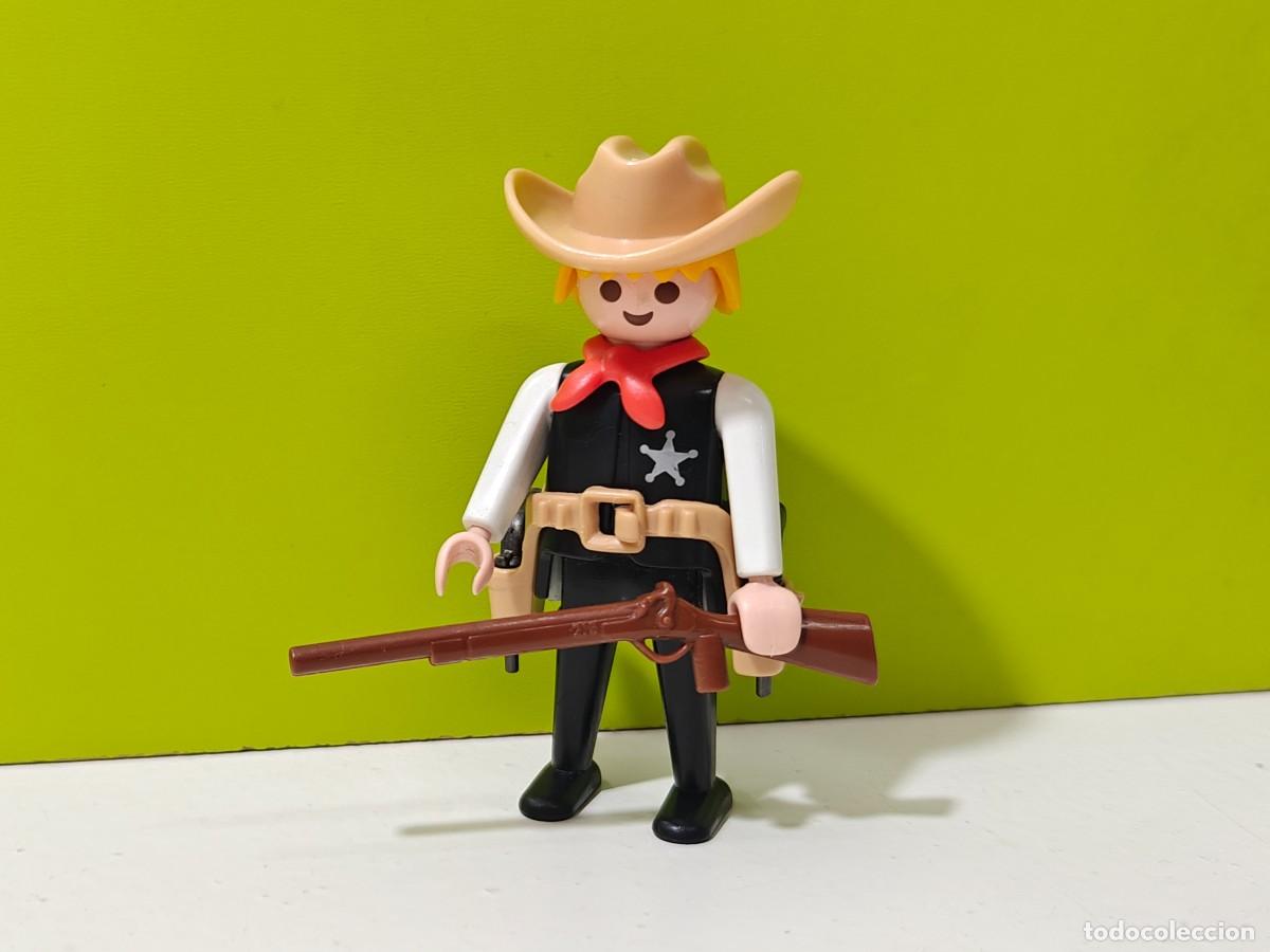 Playmobil: Playmobil figura hombre vaquero-sheriff, oeste, western, indios, fuerte, diligencia, nordistas.