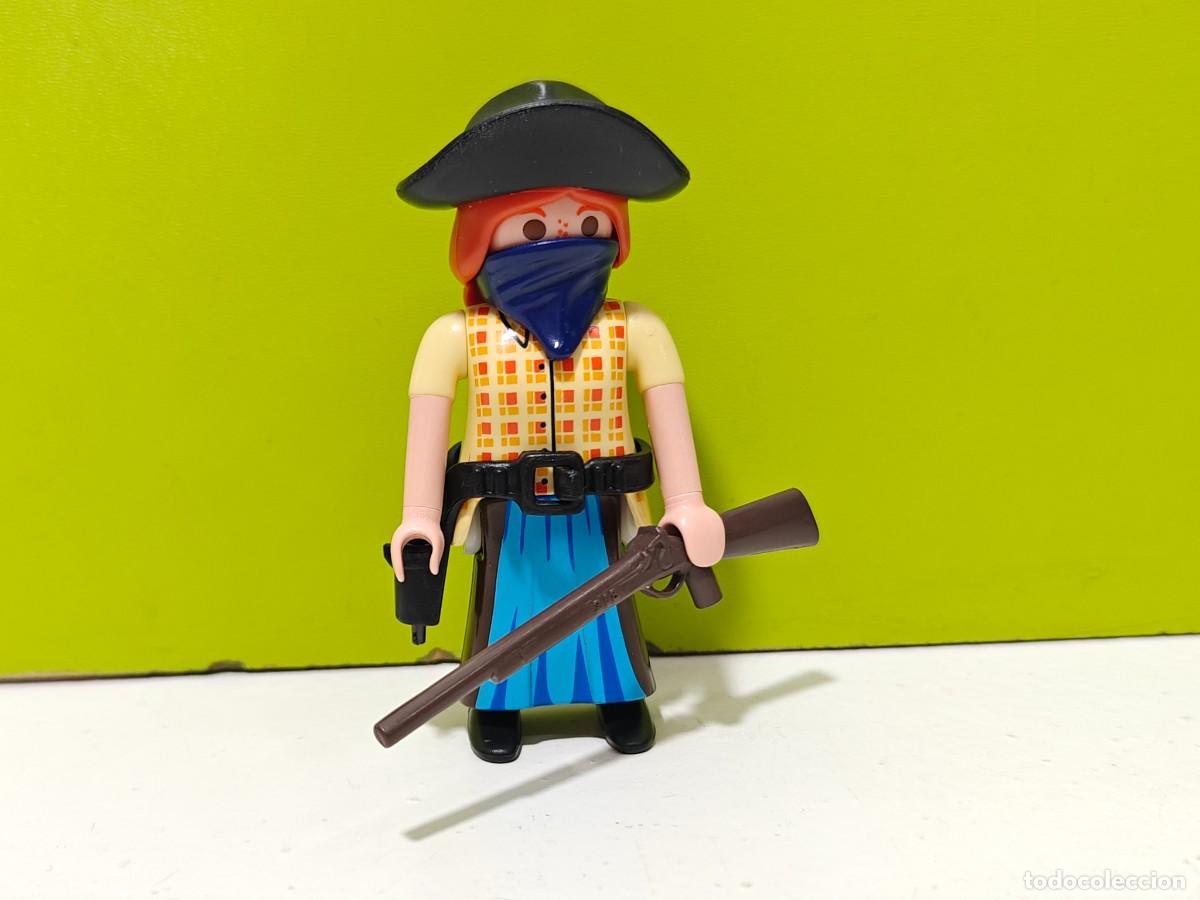 Playmobil: Playmobil figura mujer vaquera, oeste, western, indios, fuerte, diligencia, nordistas, sudistas.
