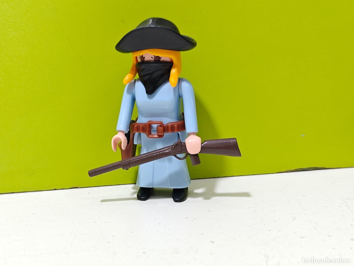 Playmobil: Playmobil figura mujer vaquera, oeste, western, indios, fuerte, diligencia, nordistas, sudistas.