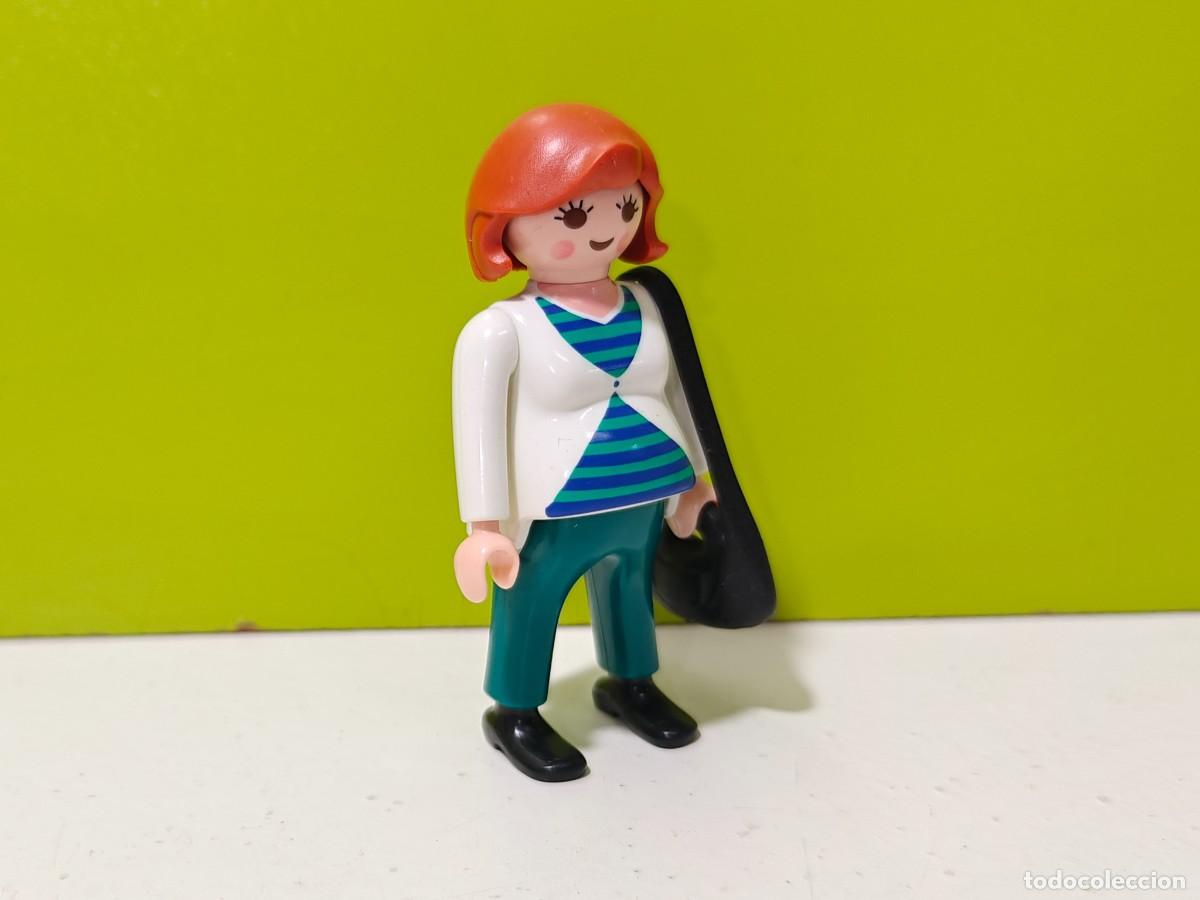 Playmobil: playmobil figura mujer embaraza con bolso, ciudad, casa, chal&eacute;, mercado, colegio, guarder&iacute;a, city...