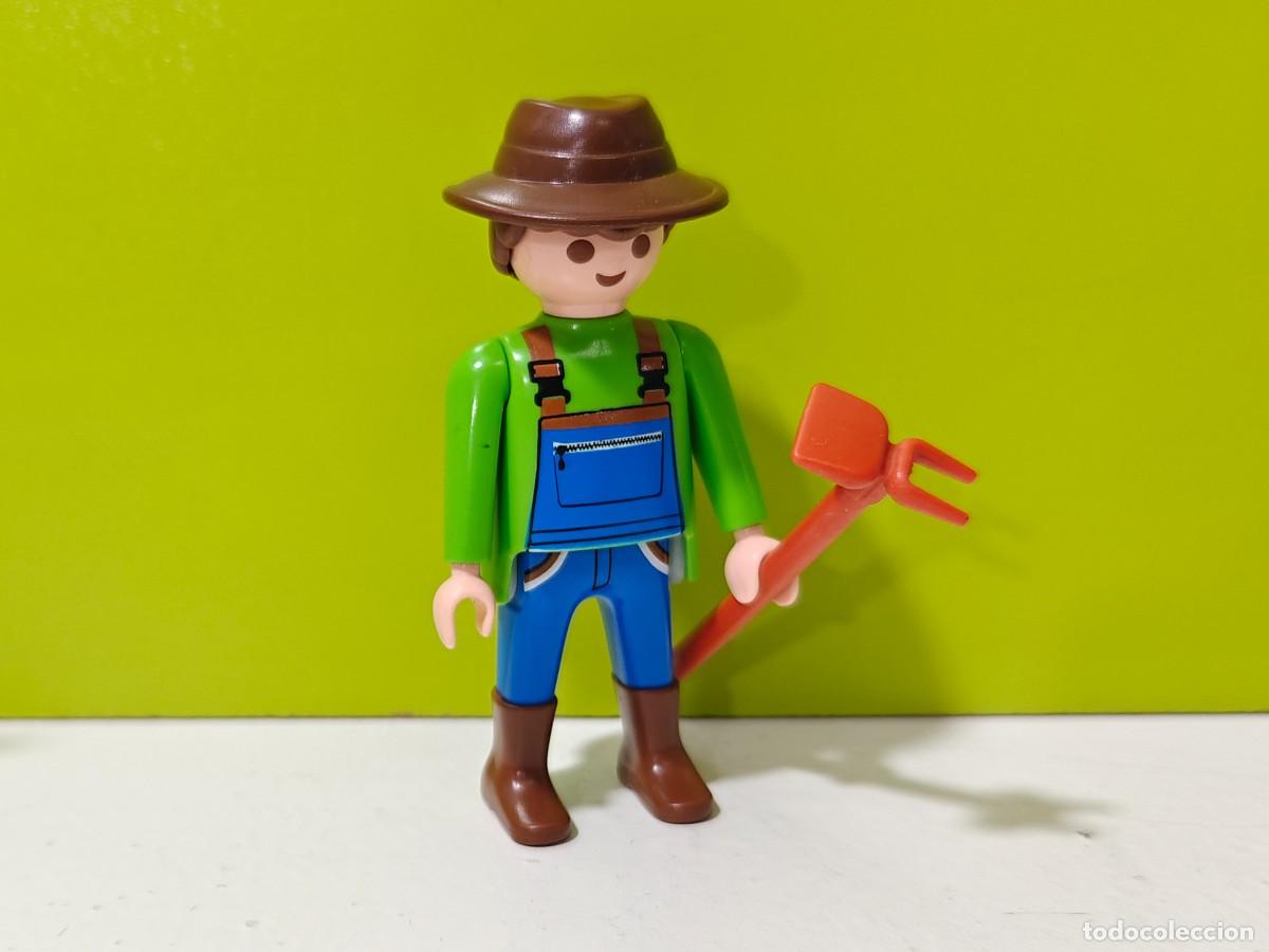 Playmobil: playmobil figura hombre jardinero-granjero, huerto, granja, establo, victoriano, oeste, tractor