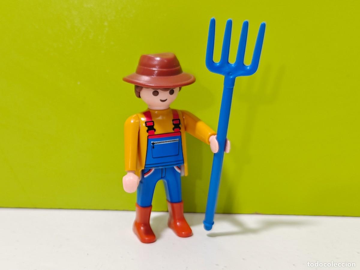 Playmobil: playmobil figura hombre jardinero-granjero, huerto, granja, establo, victoriano, oeste, tractor