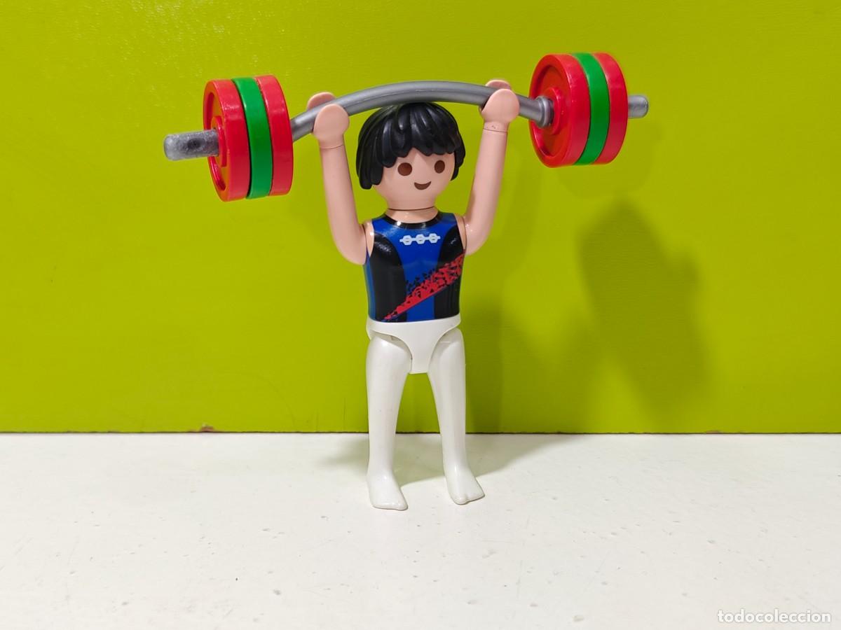 Playmobil: playmobil figura hombre halterofilia, olimpiadas, competici&oacute;n, deportes, gimnasio, city...