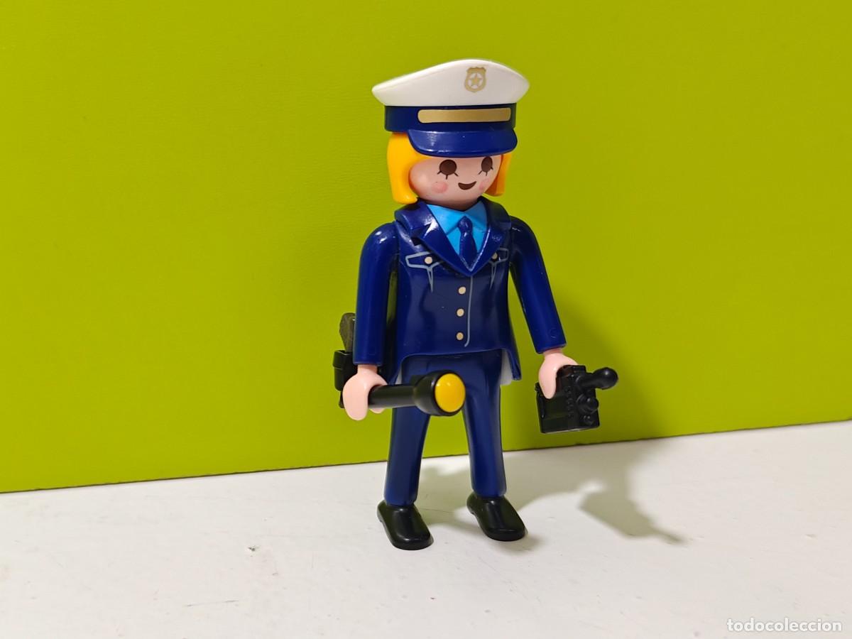 Playmobil: playmobil figura mujer polic&iacute;a con walkie talkie, comisar&iacute;a, c&aacute;rcel, ladrones, cuartel, city...