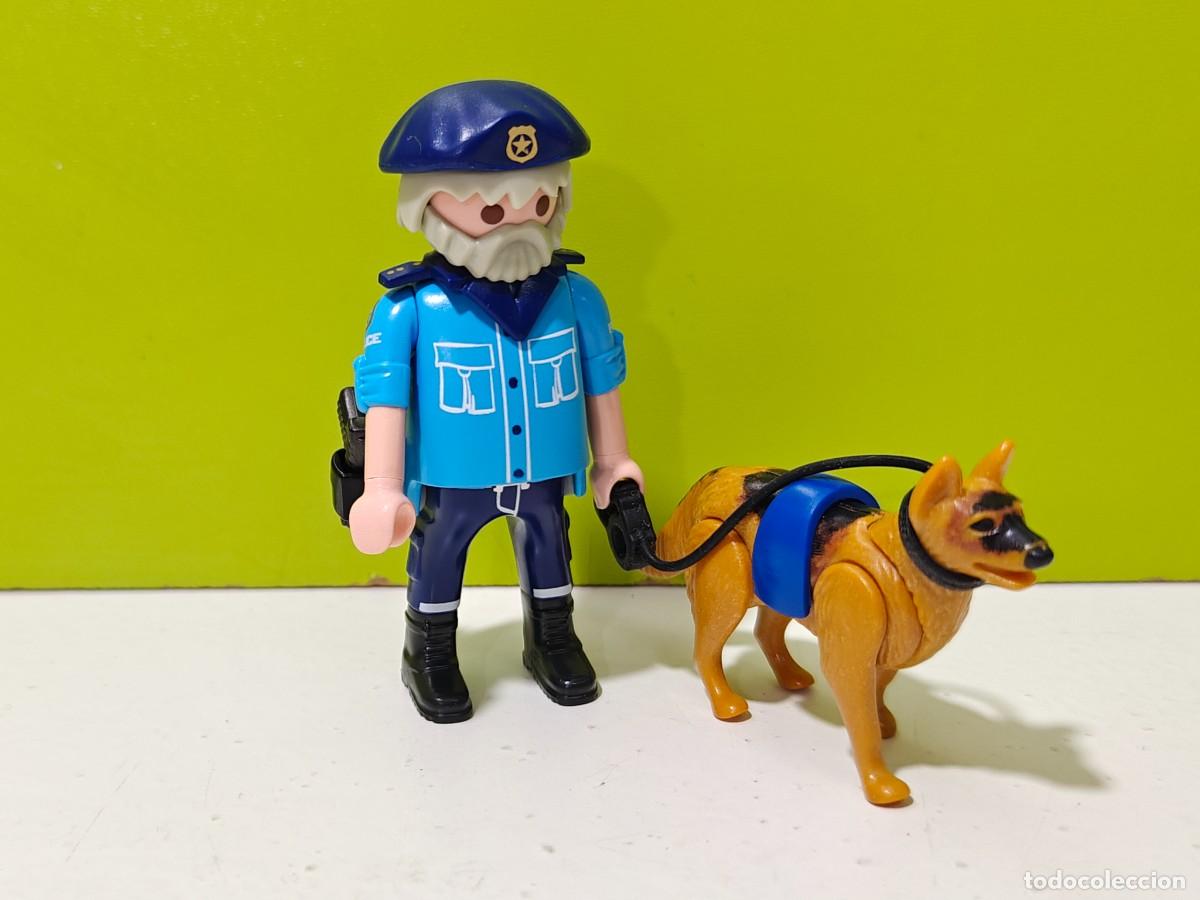 Playmobil: playmobil figurahombre polic&iacute;a con perro, comisar&iacute;a, c&aacute;rcel, ladrones, cuartel, city...
