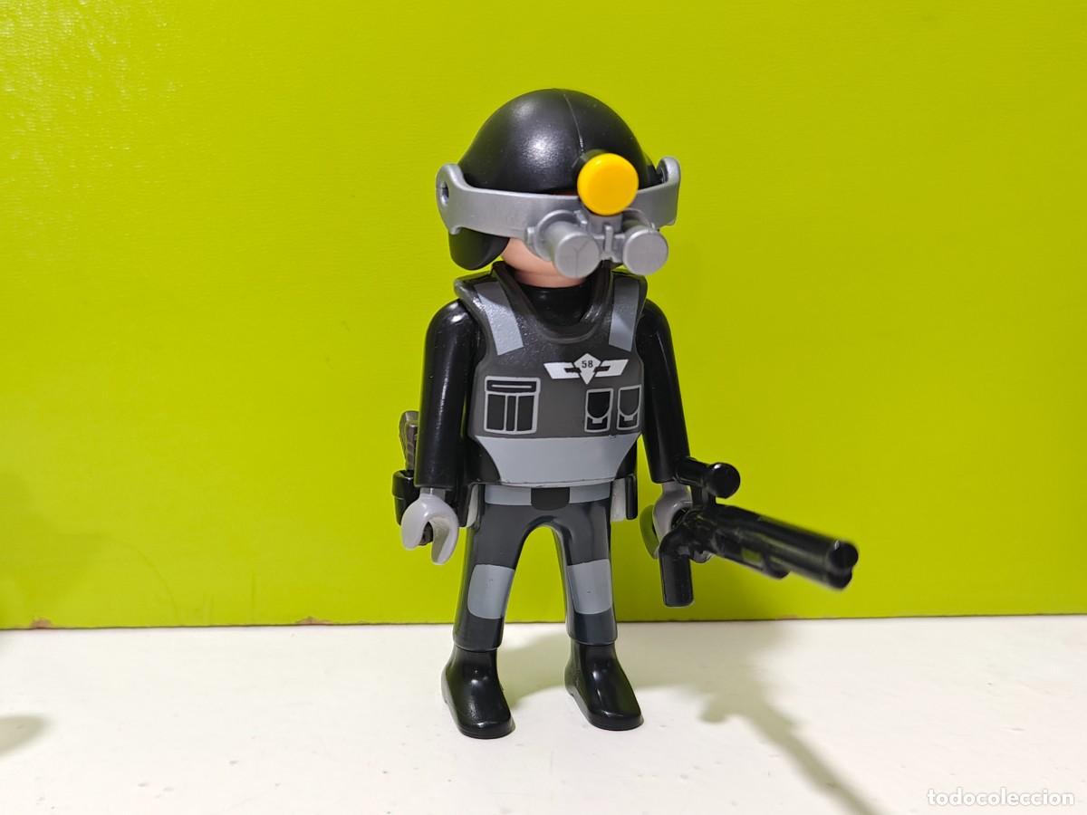 Playmobil: playmobil figura hombre polic&iacute;a antidisturbios, comisar&iacute;a, c&aacute;rcel, ladrones, cuartel, city...