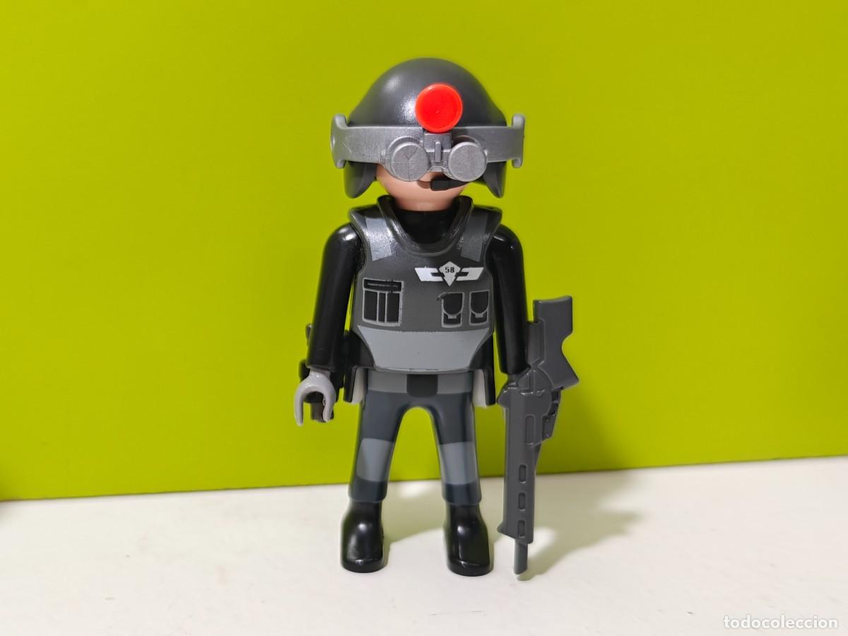 Playmobil: playmobil figura hombre polic&iacute;a antidisturbios, comisar&iacute;a, c&aacute;rcel, ladrones, cuartel, city...