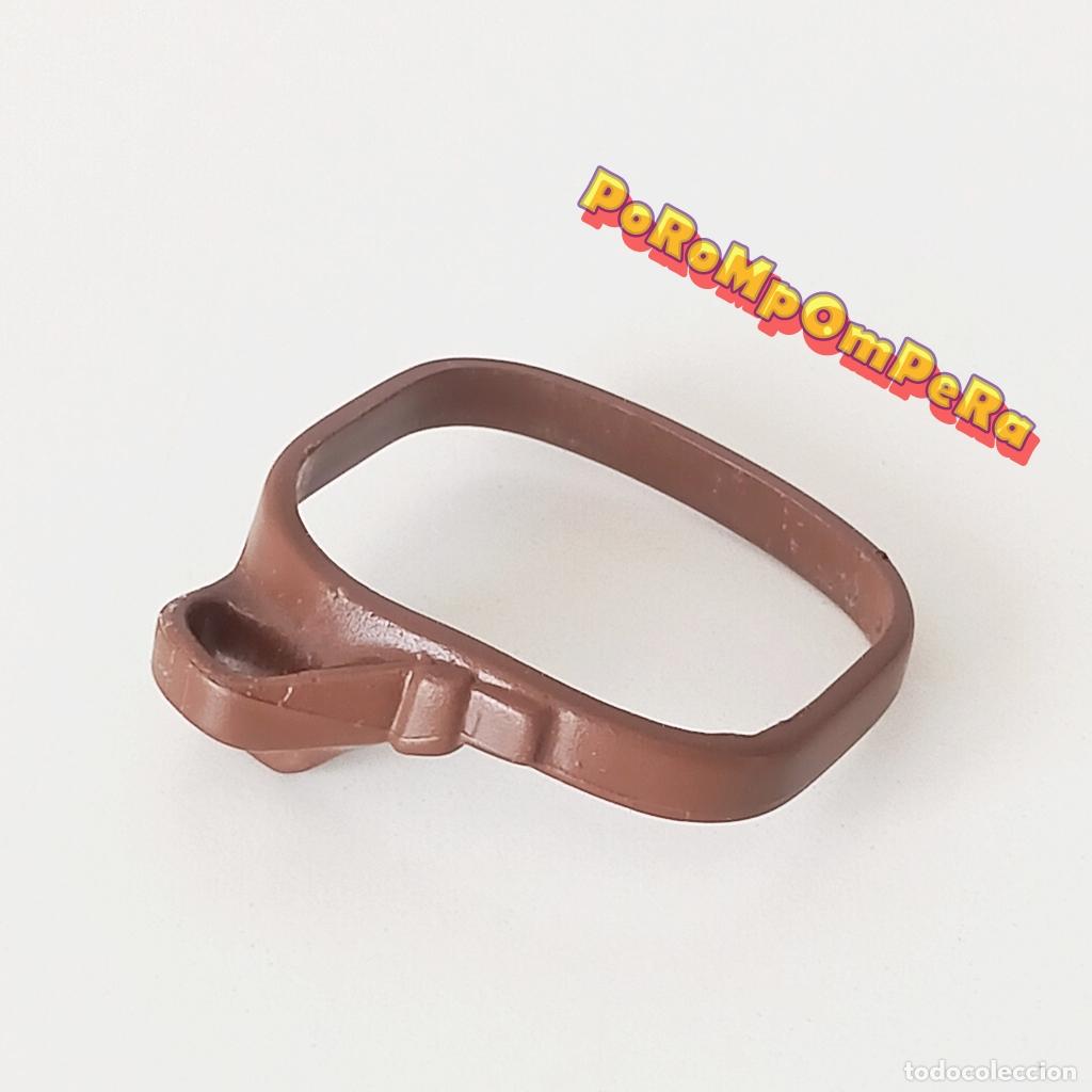 Playmobil: PLAYMOBIL cintur&oacute;n marr&oacute;n oscuro bolsillo trasero cartuchera medieval oest b&aacute;rbaro vikingo romano M9