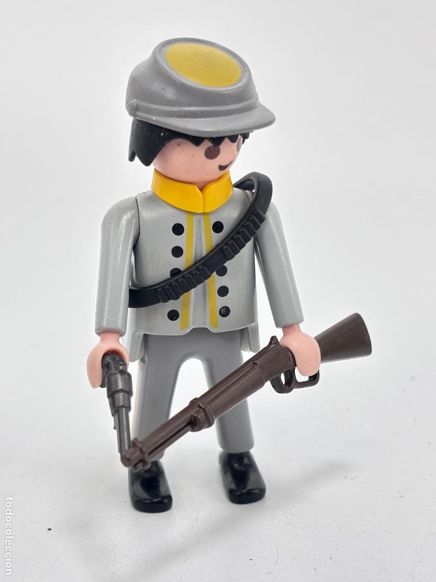 Playmobil: PLAYMOBIL FIGURA soldado SUDISTA CON rifle OESTE