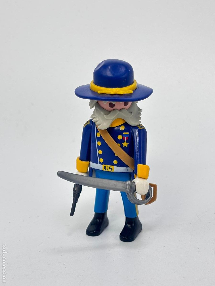 Playmobil: PLAYMOBIL FIGURA capit&aacute;n nordista CON espada OESTE