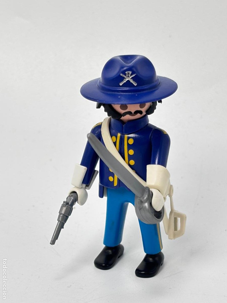 Playmobil: PLAYMOBIL FIGURA capit&aacute;n nordista CON espada OESTE