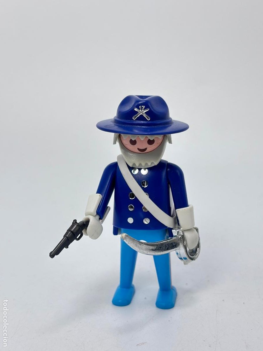 Playmobil: PLAYMOBIL FIGURA capit&aacute;n nordista CON espada OESTE