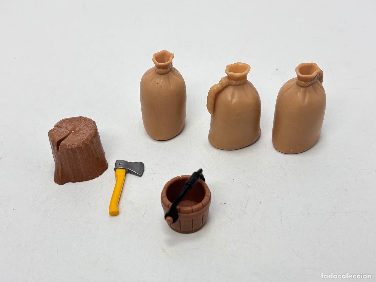 Playmobil: PLAYMOBIL lote saco cubo tronco hacha
