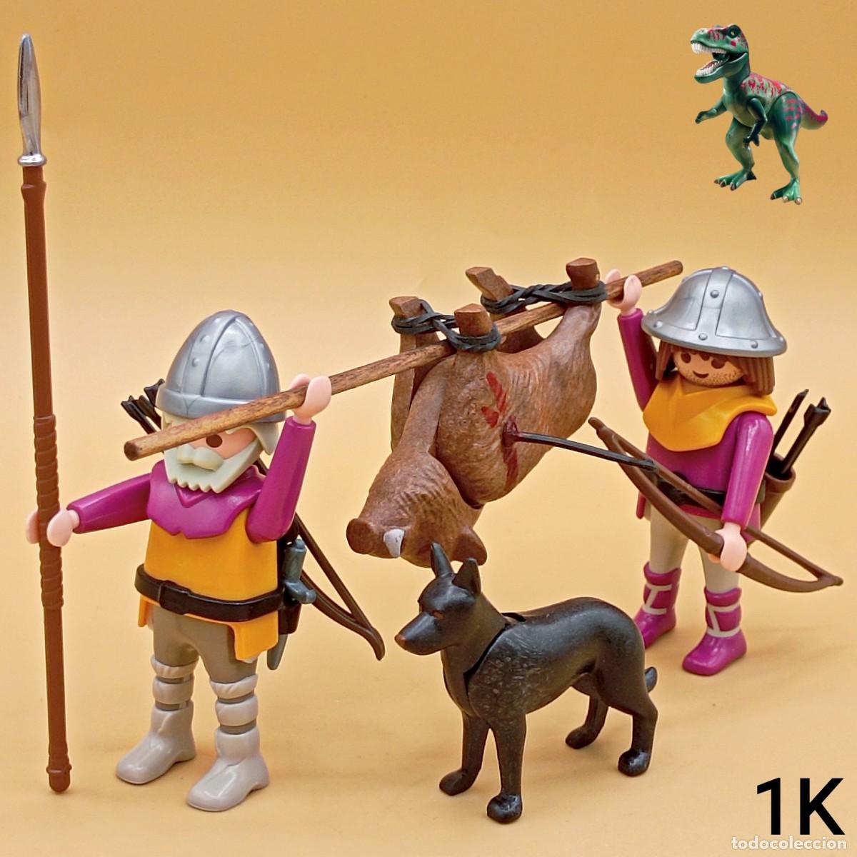 Playmobil: Playmobil cazadores de jabali partida de caza caceria arqueros diorama bosque medieval