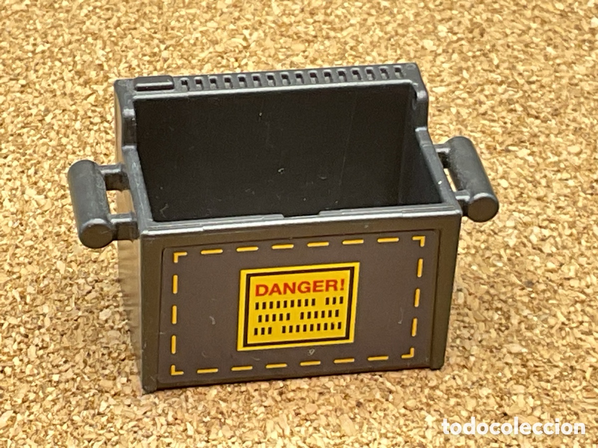 Playmobil: ACCESORIO PLAYMOBIL. CAJA ELECTRICA BATERIA CON LOGO DANGER.